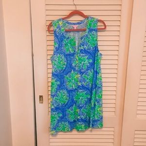 Lilly Pulitzer Essie sundress in XL blue + green